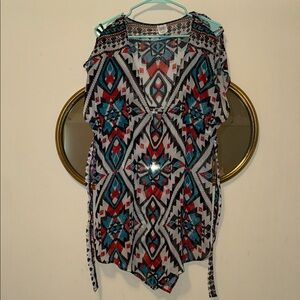 Xhilaration Multicolor Geometric Print Blouse